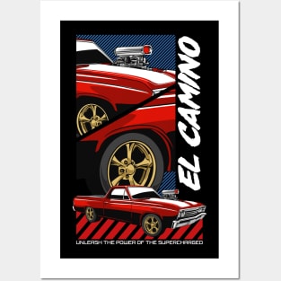 Retro Camino Muscle Car Posters and Art